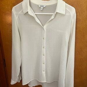 White button up. High-low top